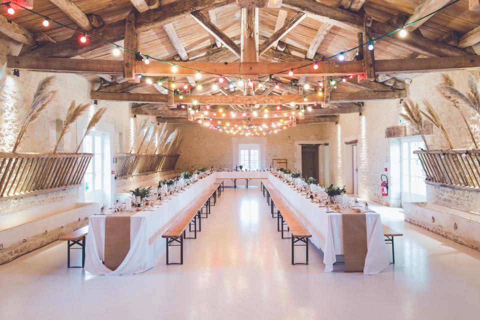 Prepared indoor event venue before guests arrive